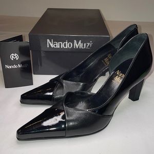 Nando Muzi Patent & Calf Leather D’Orsay Pump